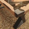 Elm Wood, Black & Gold Metalic Resin Coffee Table - Thumbnail Image 6