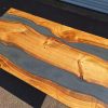 Concrete and Elm River Dining Table - Thumbnail Image 5
