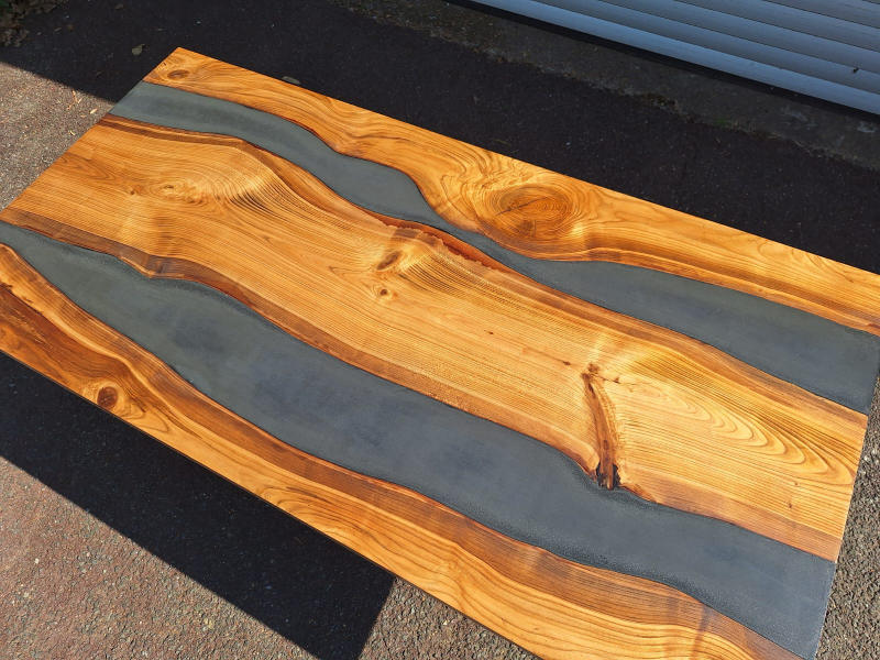 Concrete and Elm River Dining Table - Image 5