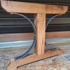 oak & iron dining table legs