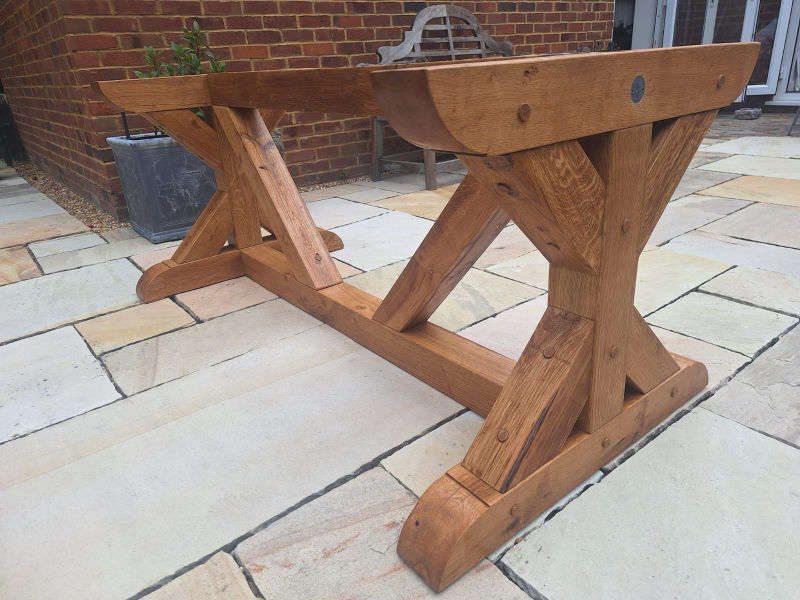 Oak X-Frame Table Legs