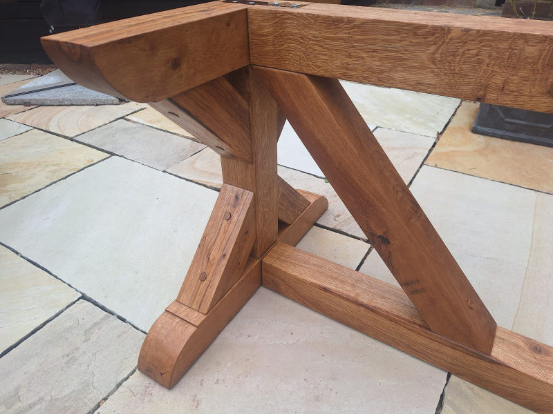 Oak X-Frame Table Legs
