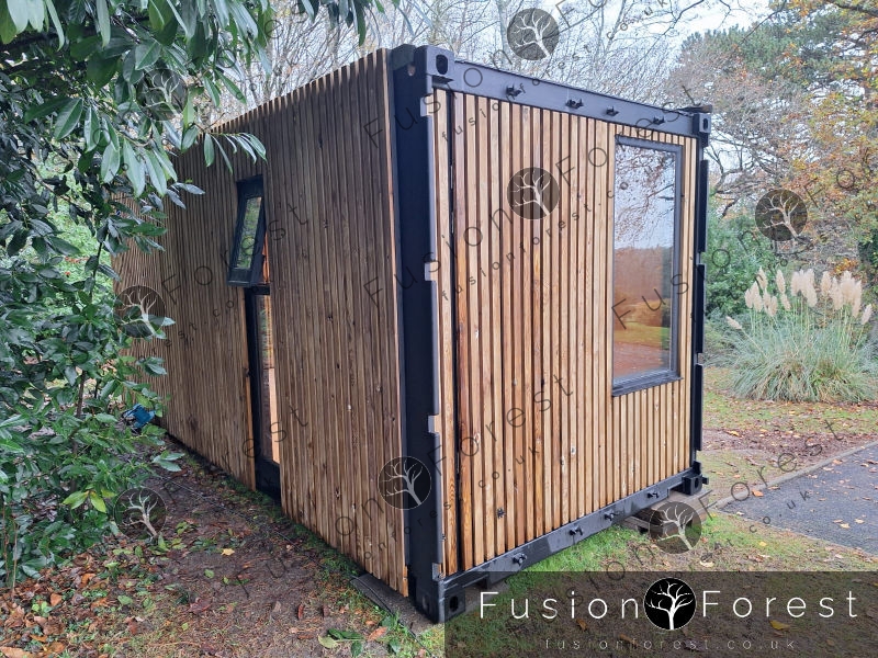 Shipping Container Conversion - Outside Back End Window