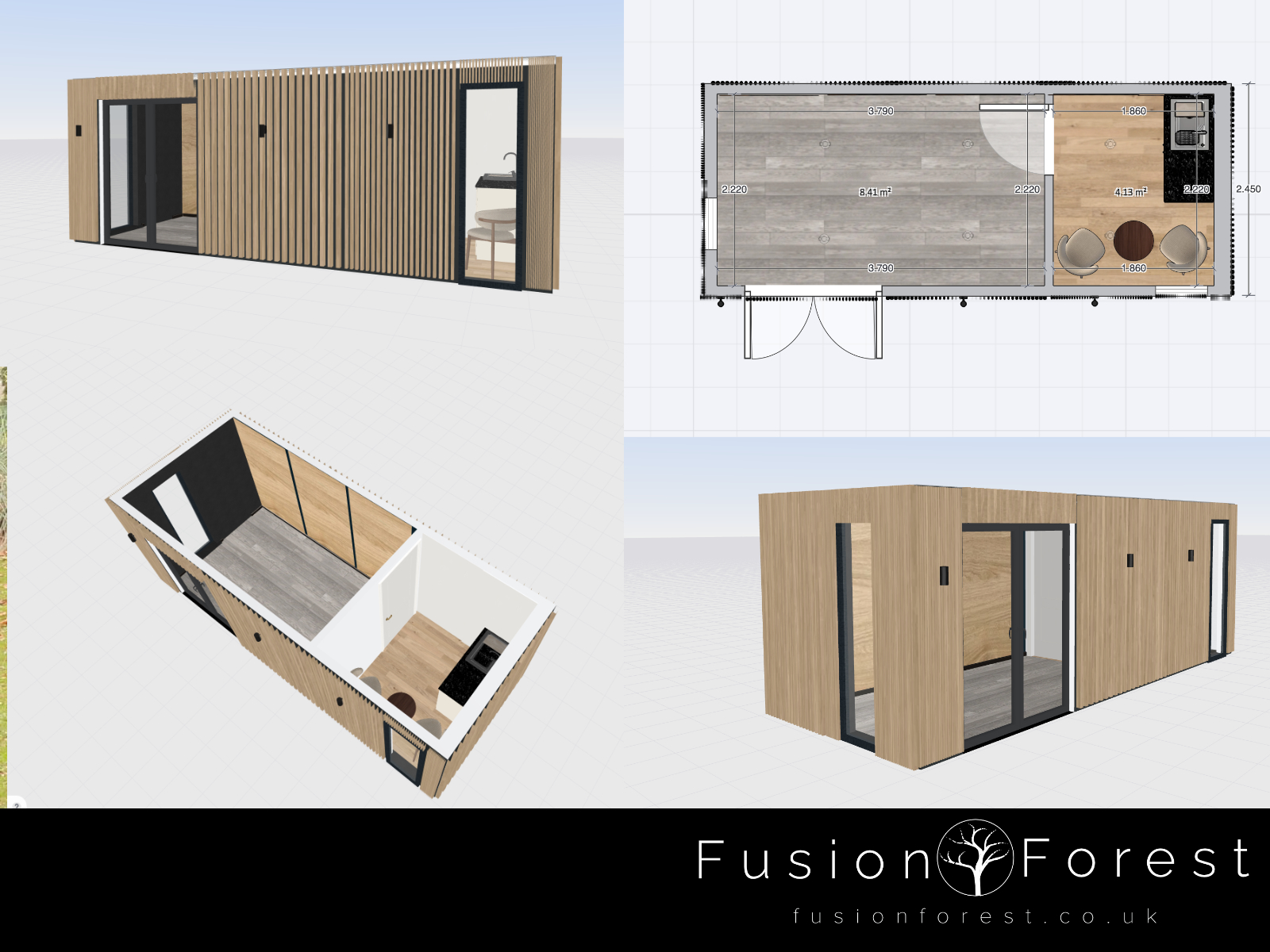 Shipping container office split conversion for commercial use
