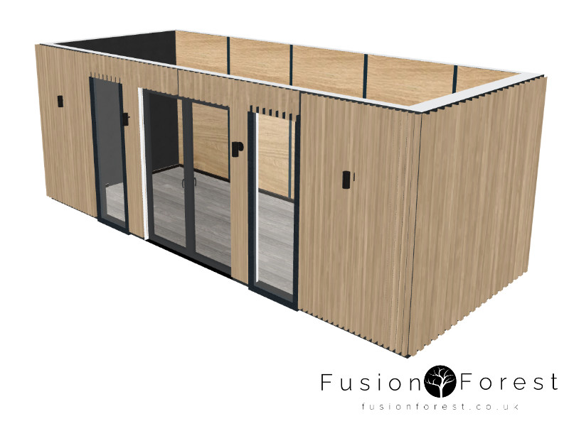 Shipping container conversion with front doors - Ashford
